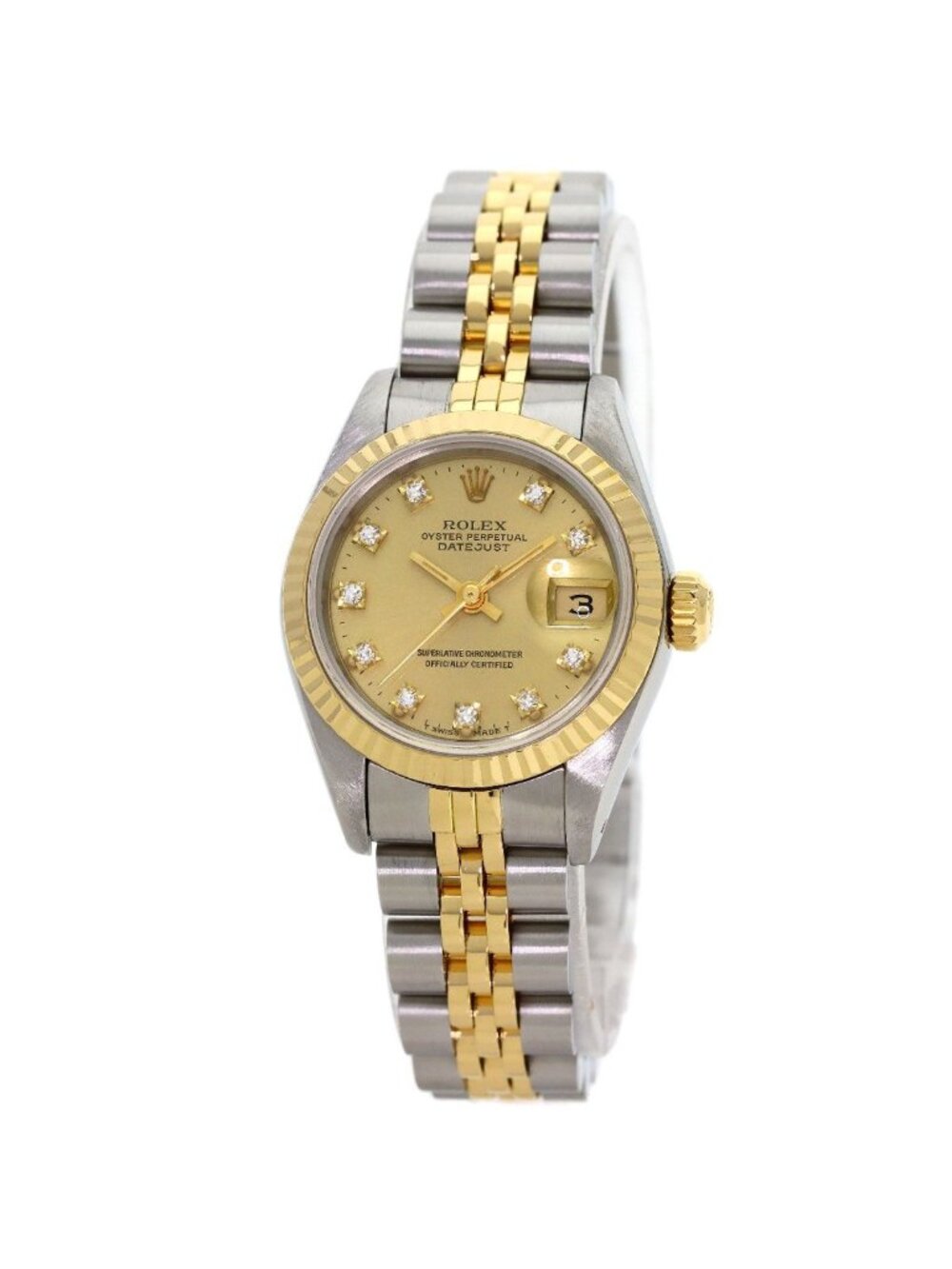 Rolex Datejust Diamond Watch SS Yellow Gold 18k
